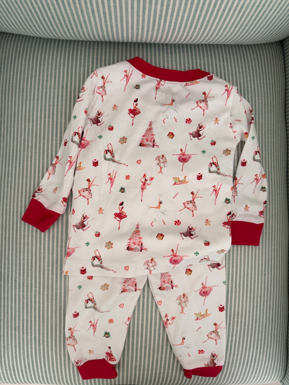 Lake White, Red, Pink, Green Ballet Holiday Christmas Pajama Set - 24M - Picture 2 of 3